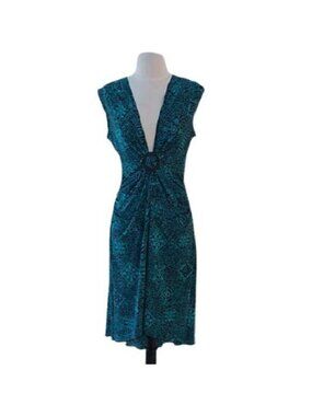 My Michelle Deep V Front Hi-Lo Dress, Large
